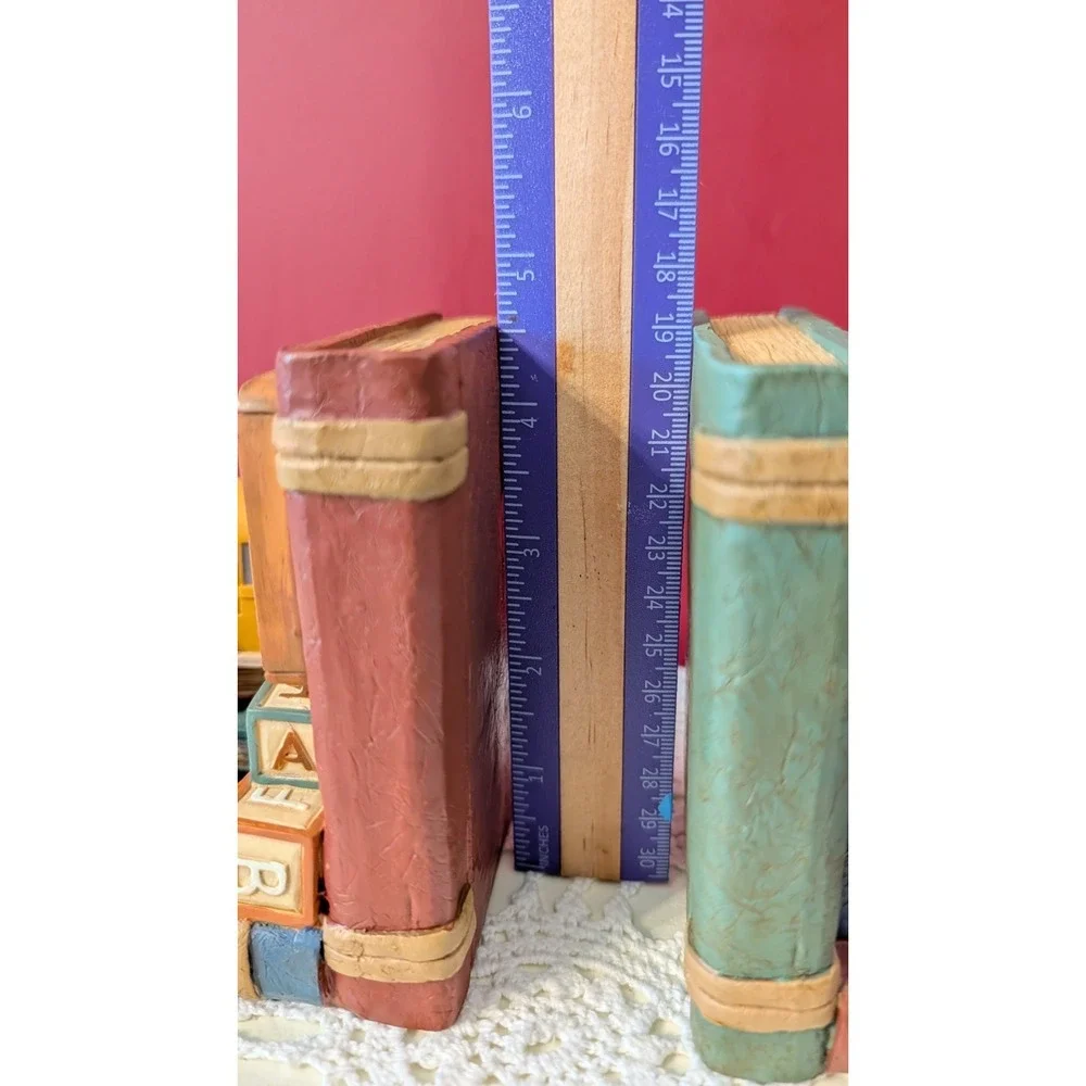 Teacher ABC School House Themed Collectable Heavy Book Ends Vintage‎